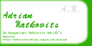 adrian matkovits business card
